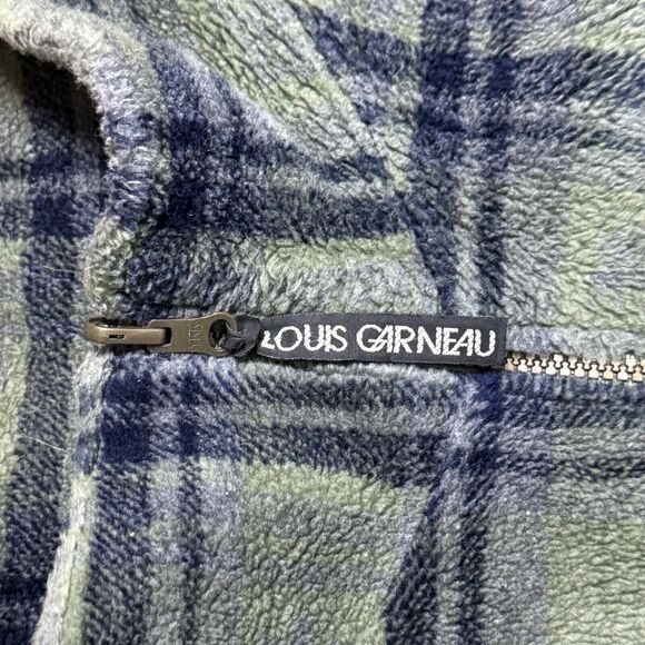 Vintage Louis Garneau Men's Green Fleece Zip Up Jacket Dimensions In Description - Picture 5 of 16